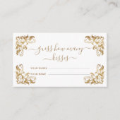 Gouden lijst witte raad hoeveel kussen bruidsfeest informatiekaartje (Voorkant)