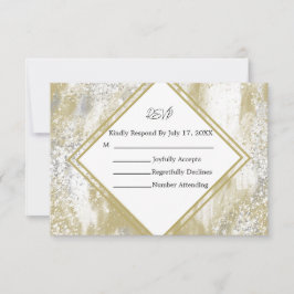Gouden lijst Zilver & Goud spat responskaart RSVP Kaartje