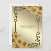  gouden lijst zonnebloem Quinceañera Kaart (Achterkant)