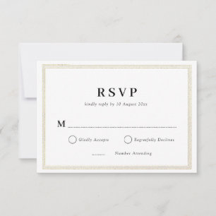 gouden lijst zwart-wit trouw-RSVP kaart