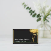 Gouden Lijsten borstel schilderij Gold Paint Splat Visitekaartje (Staand voorkant)
