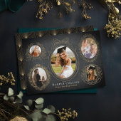 Gouden Lijsten & Botanische Accenten Zwart Afstude Kaart