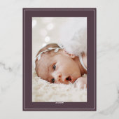 Gouden Lijsten Kruis Doop Fotouitnodiging Folie Uitnodiging (Achterkant)