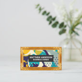 gouden Lijsten rand | Moderne kunst Visitekaartje (Staand voorkant)