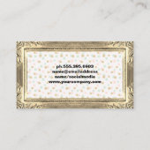 Gouden Lijsten randen | Glitter chique polka stipp Visitekaartje (Achterkant)