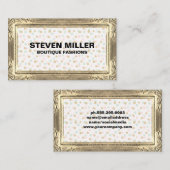 Gouden Lijsten randen | Glitter chique polka stipp Visitekaartje (Voorkant / Achterkant)