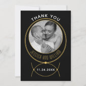 Gouden lijsten sieraden geïnspireerd bruiloft foto bedankkaart (Voorkant)