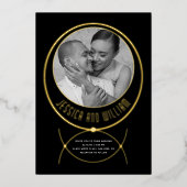 Gouden lijsten sieraden geïnspireerd bruiloft foto folie uitnodiging (Voorkant)