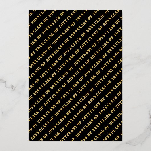 Gouden lijsten sieraden geïnspireerd zwart afstude folie uitnodiging (Achterkant)