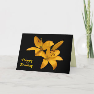 Gouden Lilies Birthday Kaart