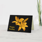 Gouden Lilies Birthday Kaart (Voorkant)