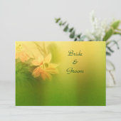 Gouden Limoen Bloemen bruiloft uitnodiging (Staand voorkant)