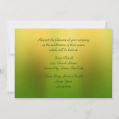 Gouden Limoen Bloemen bruiloft uitnodiging (Achterkant)