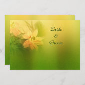 Gouden Limoen Bloemen bruiloft uitnodiging (Voorkant / Achterkant)