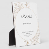 Gouden Lineart Floral Favors tafel Fotoplaat (Zijkant)