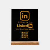 Gouden LinkedIn QR-code Zakelijk Acryl Bord (Voorkant)