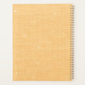 Gouden linnen textuur met subtiele witte glans planner (Achterkant)