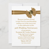 Gouden lint 50e verjaardagsfeest uitnodigingen (Voorkant)