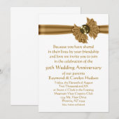 Gouden lint 50e verjaardagsfeest uitnodigingen (Voorkant / Achterkant)