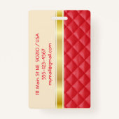 Gouden lint Bagagelabel / badge (Achterkant)