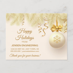 Gouden Lint Bedankje Kerstmis Zakelijk Briefkaart