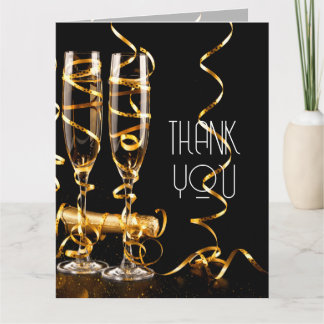 Gouden Lint Champagne Bedankkaart