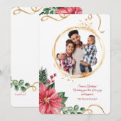 Gouden lint foto kerstkaart (Voorkant / Achterkant)