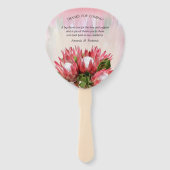 Gouden lint & Fuchsia Protea boeketten Handwaaier (Achterkant)