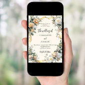 Gouden lint gele bloemen luxe bruiloft kaart