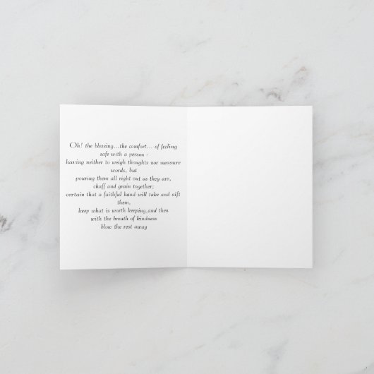 Gouden lint Inspirerend Vriendschapsgedicht Bedankkaart (Binnen)