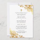 Gouden lint Katholieke Huwelijksmis Trouwdag Kaart (Voorkant)