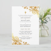 Gouden lint Katholieke Huwelijksmis Trouwdag Kaart (Staand voorkant)