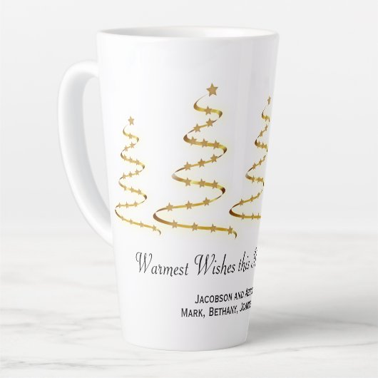 Gouden Lint Kerstbomen Zakelijke Swag Latte Mok (Linkerhoek)