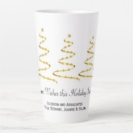Gouden Lint Kerstbomen Zakelijke Swag Latte Mok