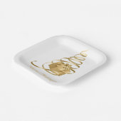 Gouden lint kerstboom Cadeau Papieren Bordje (Gebogen)