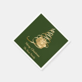 Gouden lint kerstboom Cadeau Servet (Hoek)