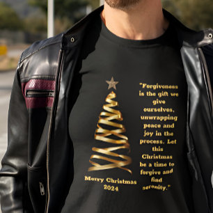 Gouden lint kerstboom t-shirt
