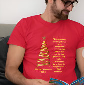 Gouden lint kerstboom t-shirt