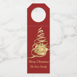 Gouden lint kerstcadeau fleshanger Labels