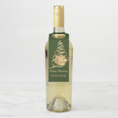 Gouden lint kerstcadeau fleshanger Labels (Op fles)