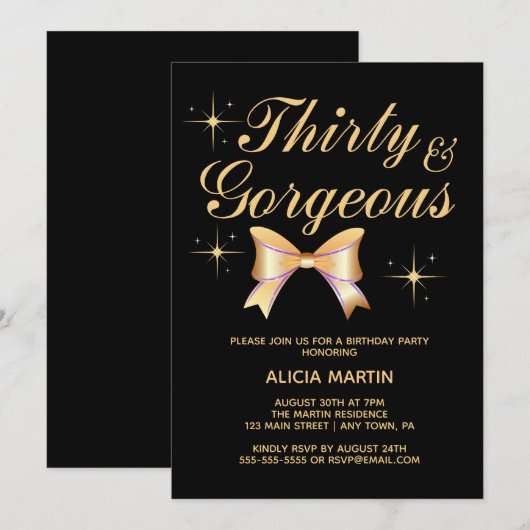 Gouden lint meisje dertig & prachtige zwarte verja kaart (Voorkant / Achterkant)