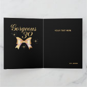 Gouden lint meisje prachtig 30 zwart gelukkig verj kaart (Binnen)