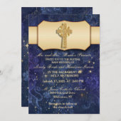 Gouden lint met gouden Keltisch kruis Kaart (Voorkant / Achterkant)