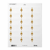 Gouden lint met strik op witte achtergrond etiket (Full Sheet)