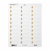 Gouden lint met strik op witte achtergrond etiket (Full Sheet)