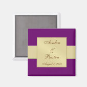 Gouden lint pruim opslaan van de datum magneet (Voorkant / Achterkant)