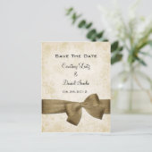 Gouden lint Sla de datum op Aankondigingskaart (Staand voorkant)