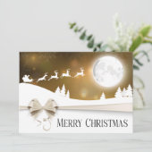 Gouden Lint Zakelijke Kerstmis Kaart (Staand voorkant)