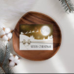 Gouden Lint Zakelijke Kerstmis Kaart<br><div class="desc">Gold Ribbon Holiday Kaart. Voeg je eigen bericht toe aan de achterkant.</div>
