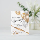Gouden lint zilveren ballonnen schaar Grote openin Uitnodiging Briefkaart (Staand voorkant)